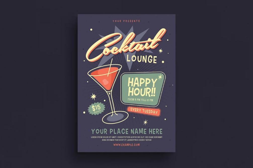 Retro Cocktail Party Flyer
