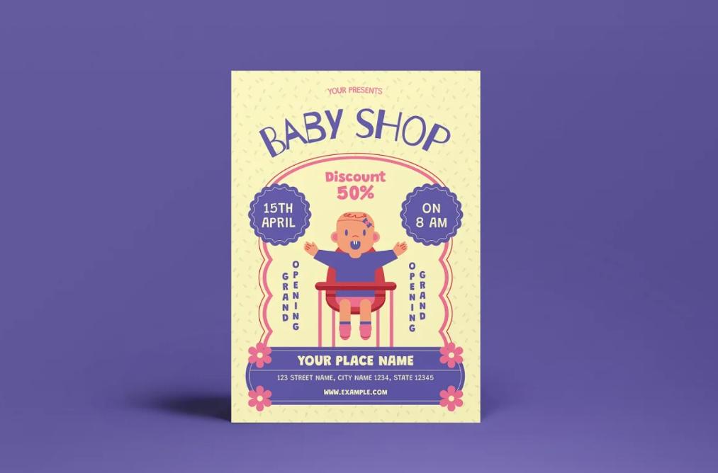 Rustic Baby Shop Flyer Design