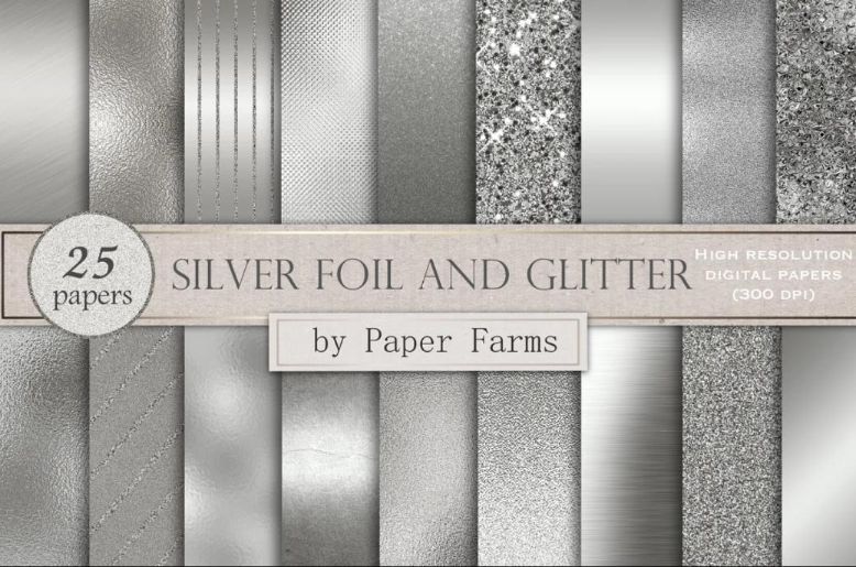 Silver Foil and Glitter background