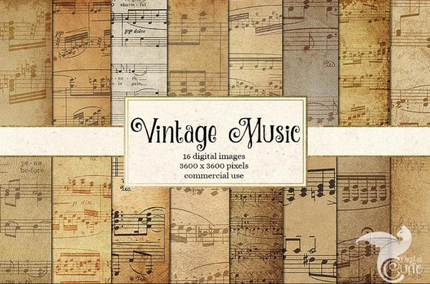 Vintage Music Sheet Digital Paper