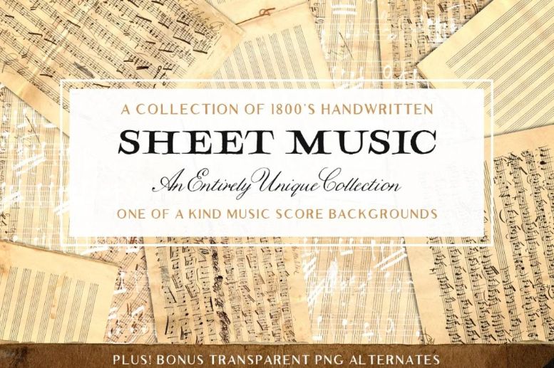 Vintage Music Sheet Textures Set