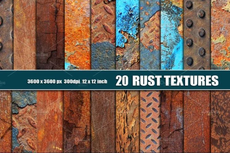20 Rusty Metal Backgrounds Set