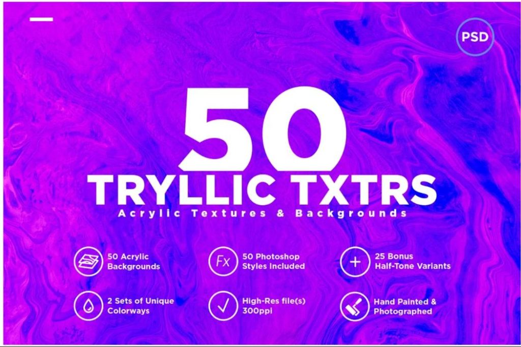 50 Acrylic Textures and Backgrounds