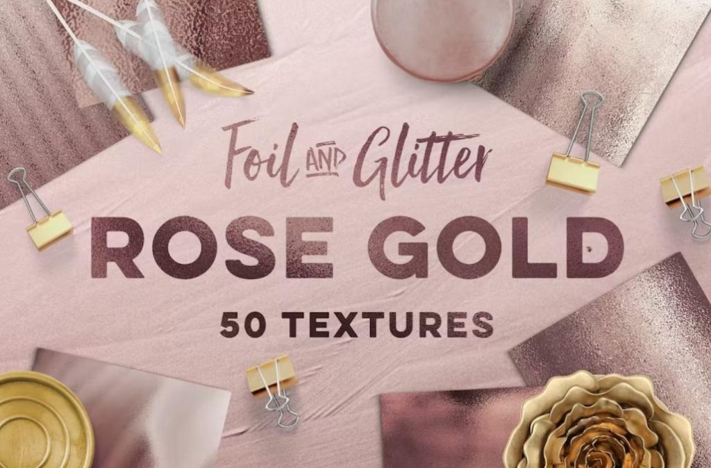 50 Rose Gold Textures Set