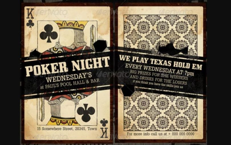 A4 Bar Poker Game Poster