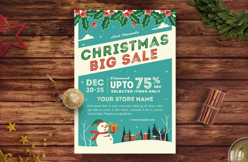A4 Christmas Sale Promotional Poster