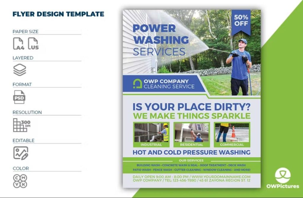 A4 Cleaning Services Flyer Template