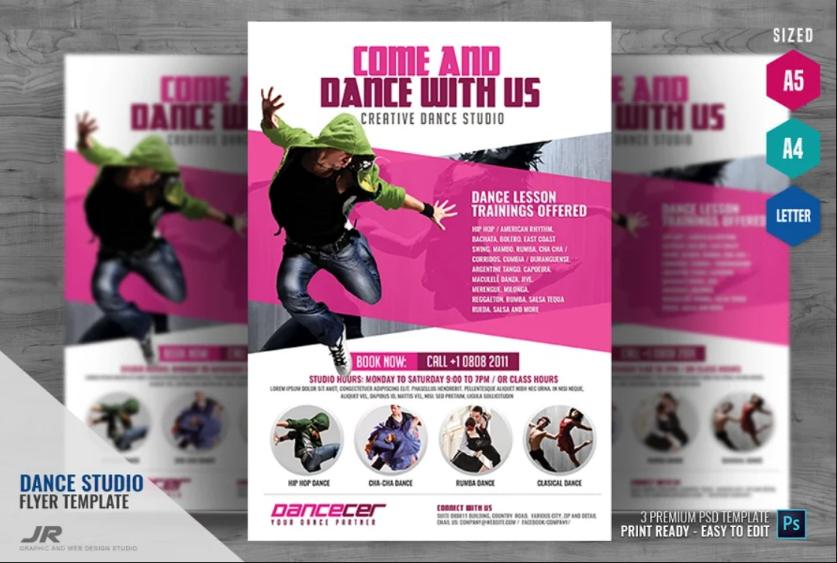 A4 Dance Studio Promotional Flyer