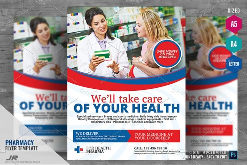 A4 Drugs Store Flyer Template