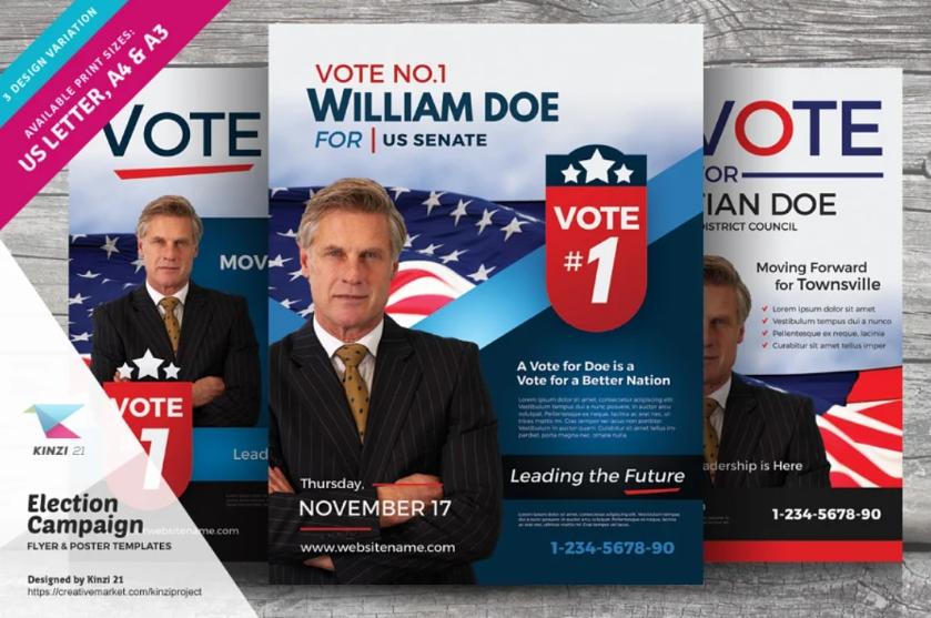 A4 Election Campaign Flyer Template