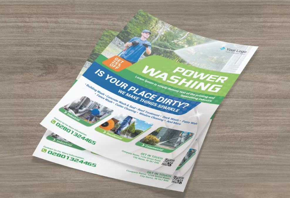 A4 Power Washing Poster Template