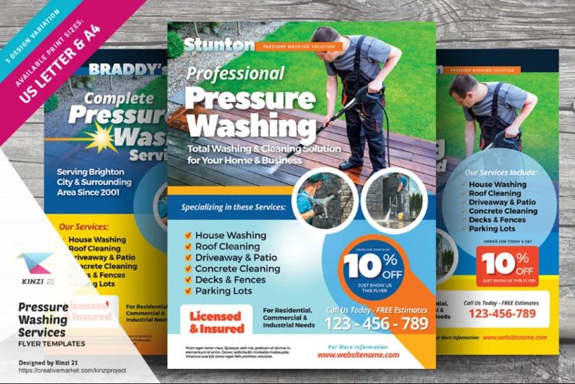 A4 Pressure Washing Flyer Template