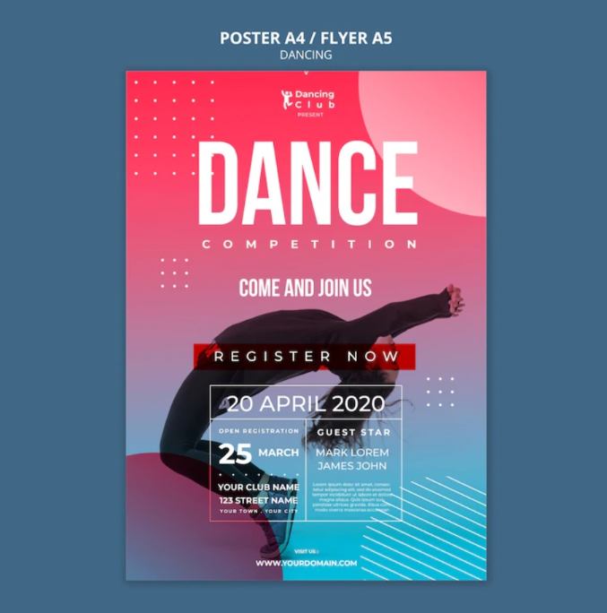 A5 Dance Competition Flyer Design