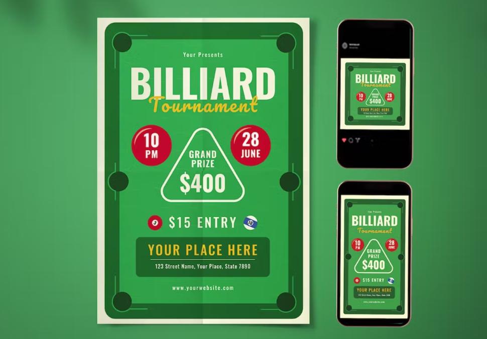 Billiards Competition Flyer Design