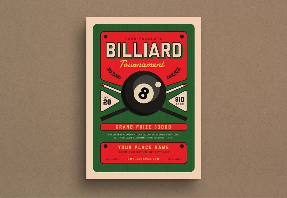 Billiards Tournament Flyer Design