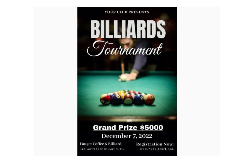 Billiards Tournament Poster Free