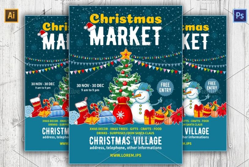 Christmas market Poster Design