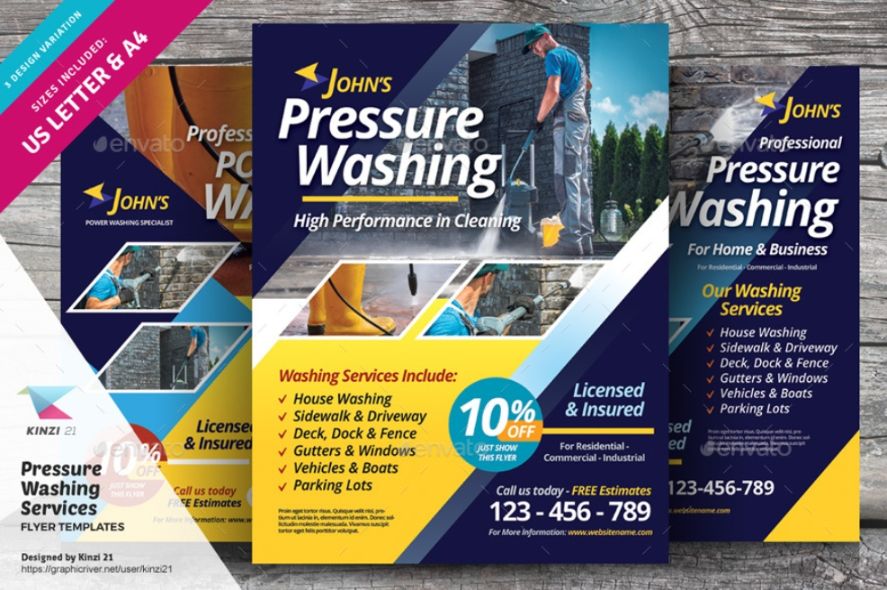 Creative Pressure Washing Services Poster