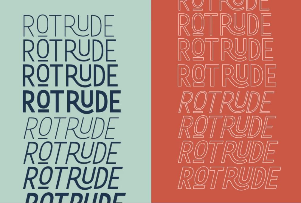 Creative Regular and Outline Typefaces