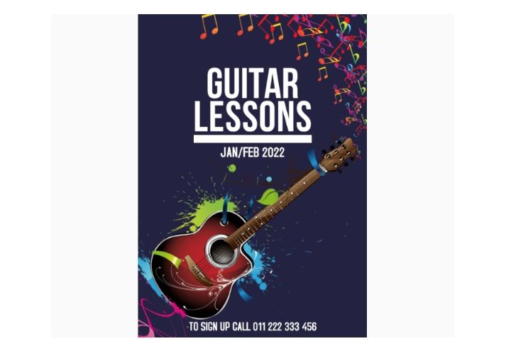 Customizable Guitar Lessons Poster Design