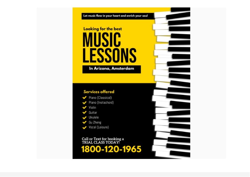 Customizable Music Institute Poster