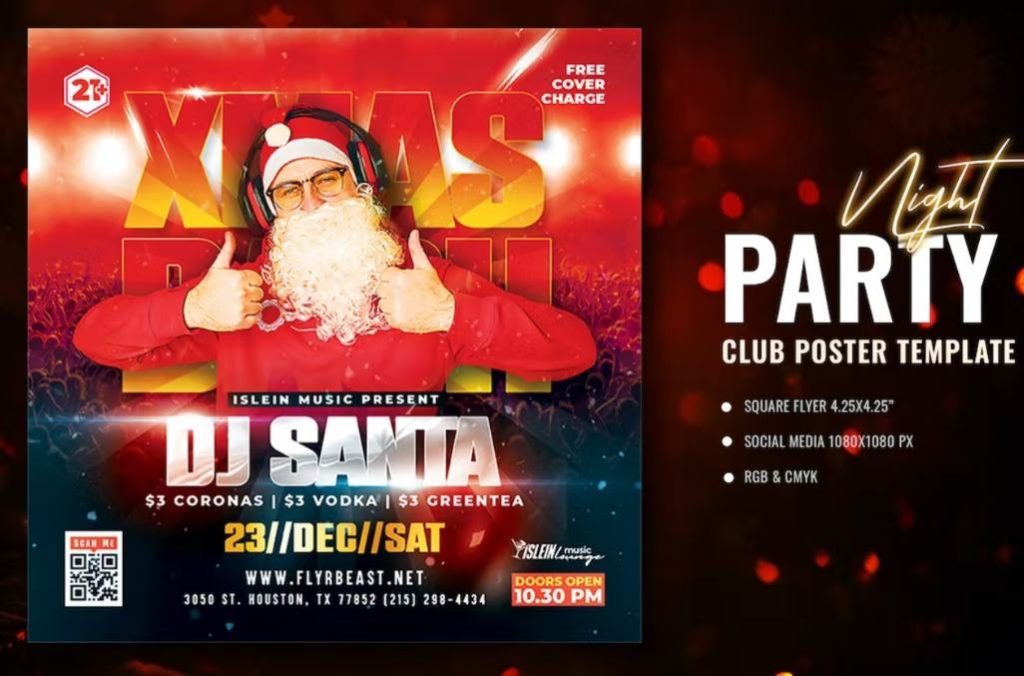 DJ Santa Flyer Template