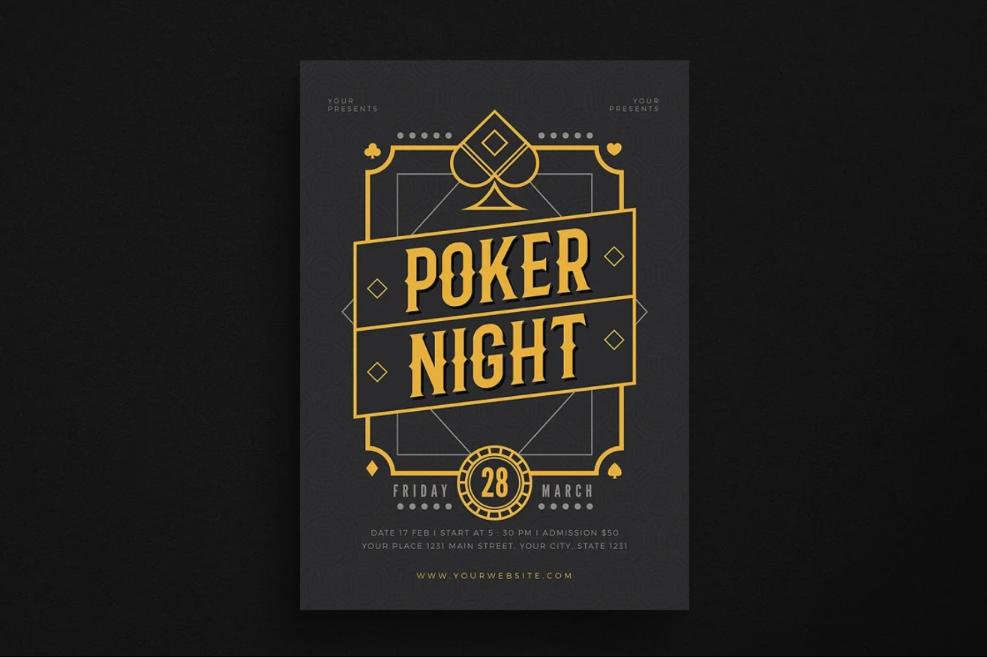 Elegant Poker Night Flyer