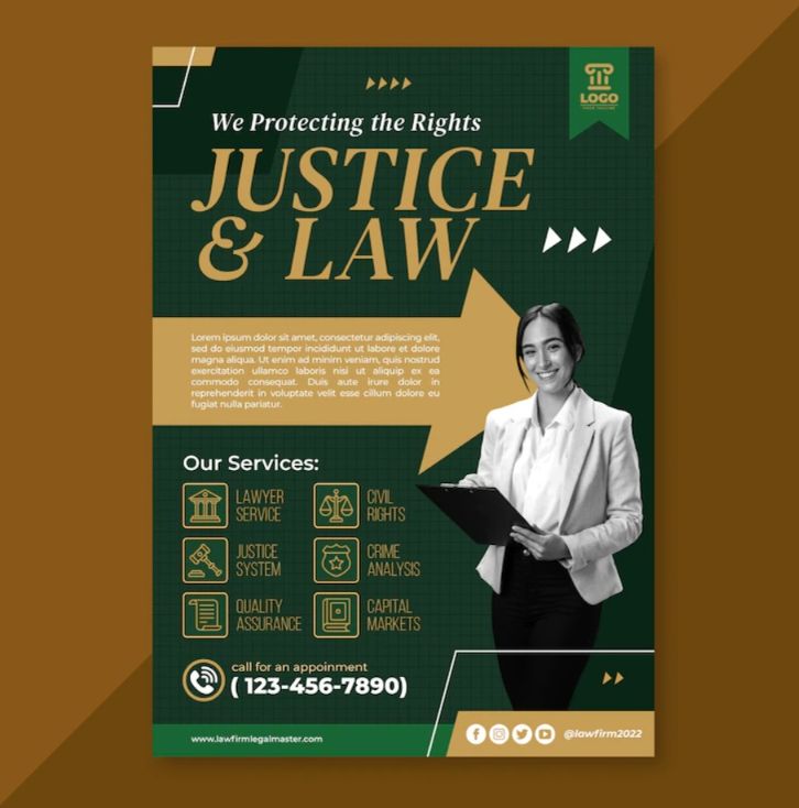 Flat Law Firm Poster Design