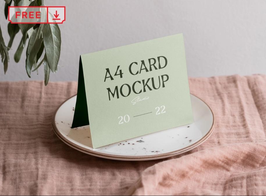 Free A4 Card on Plate Scene