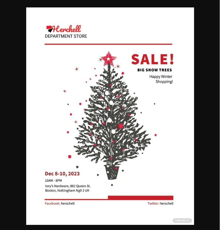Free Christmas Tree Sale Flyer