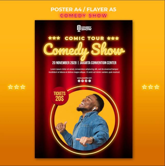 Free Comedy Tour Flyer Design
