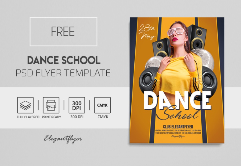 Free Dance School Flyer Design