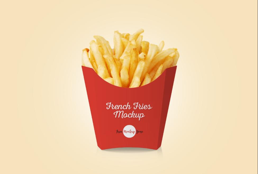 Free French Fries Packaging Mockup