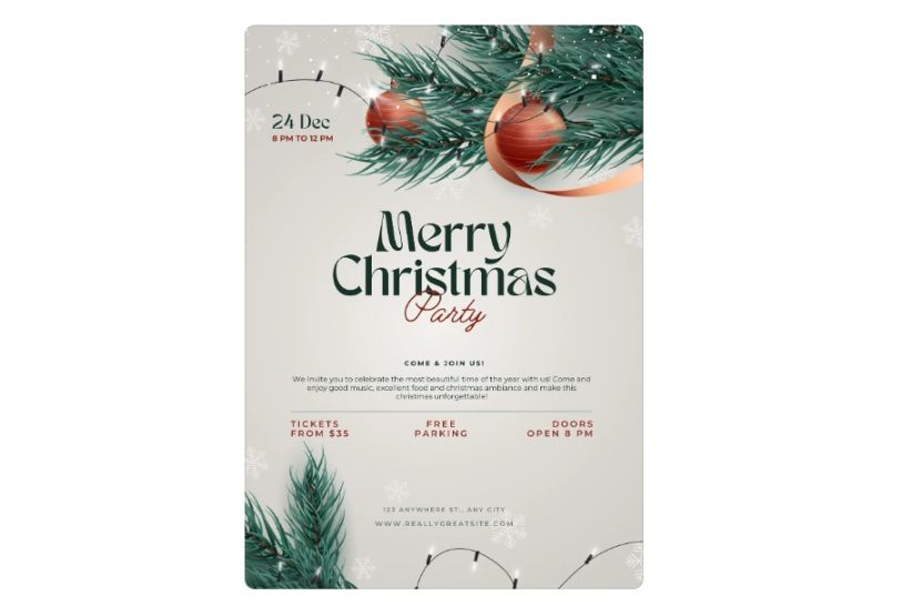 Free Merry Christmas Invite Flyer