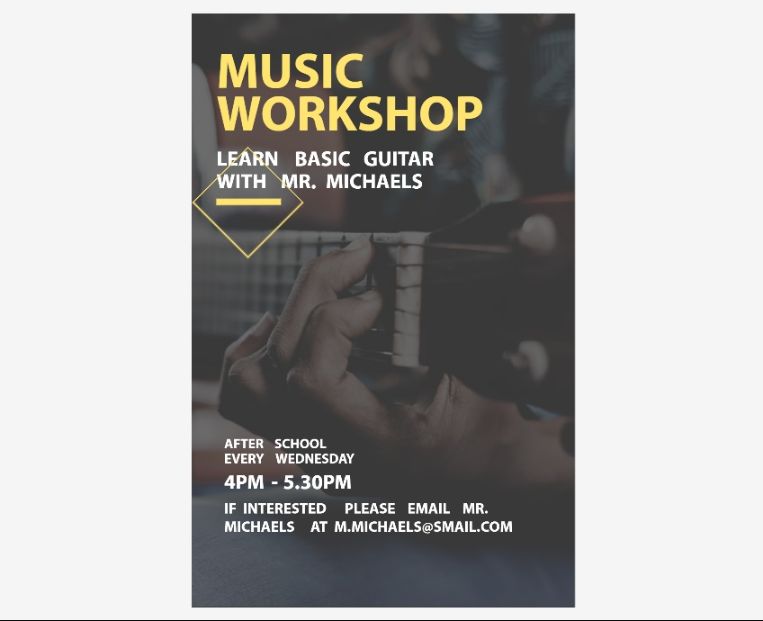 Free Music Workshop Flyer