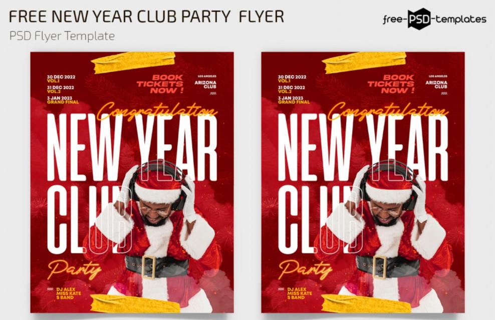Free New Year Club Poster Design