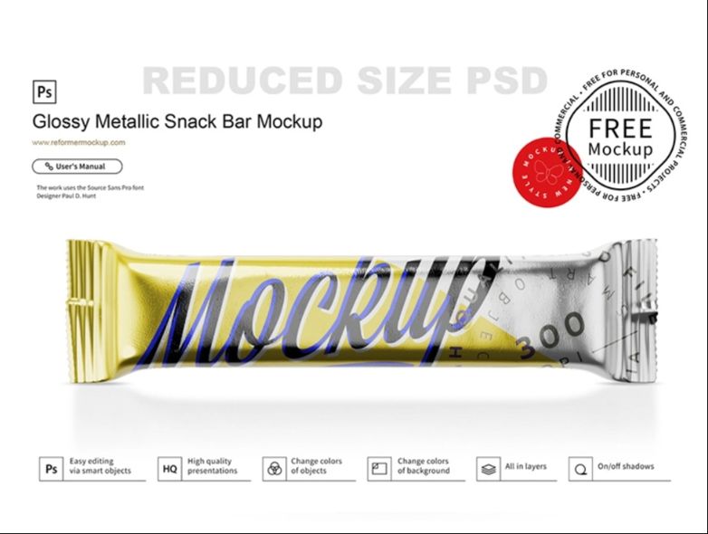 Free Snack Bar Mockup PSD