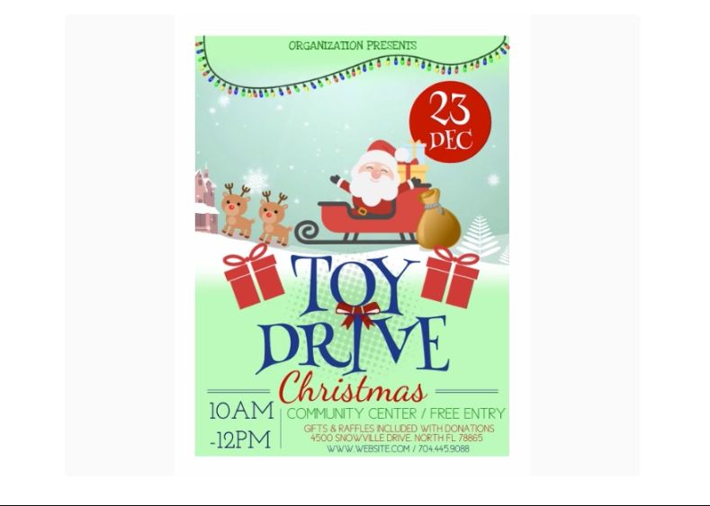 Free Toy Drive Poster Design