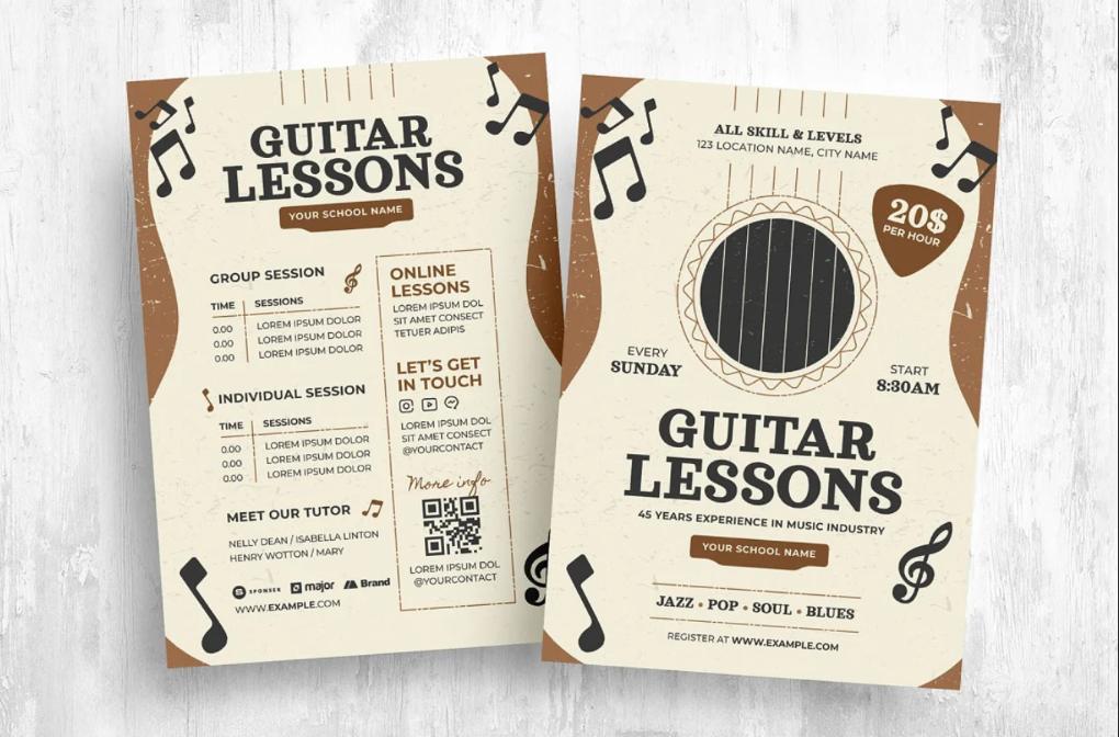 Fully Editable Music Lessons Flyer