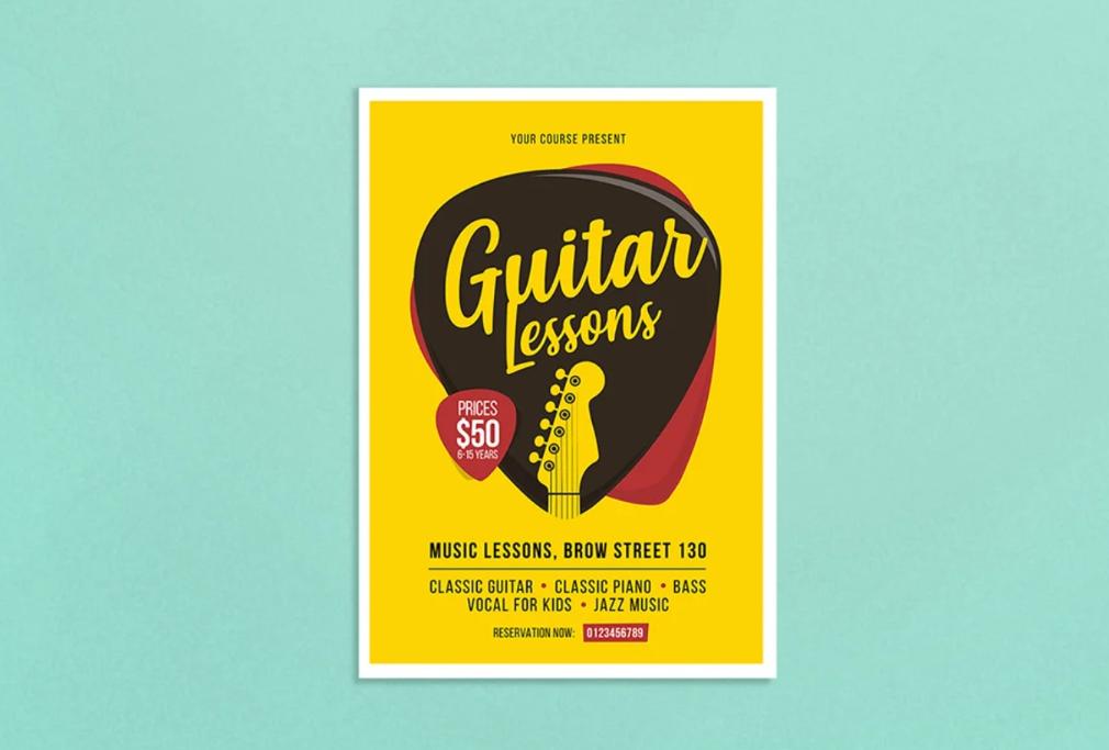 Guitar Lessons Flyer Template