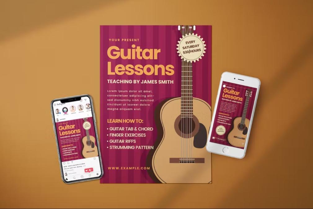 Guitar Lessons Promotional Set