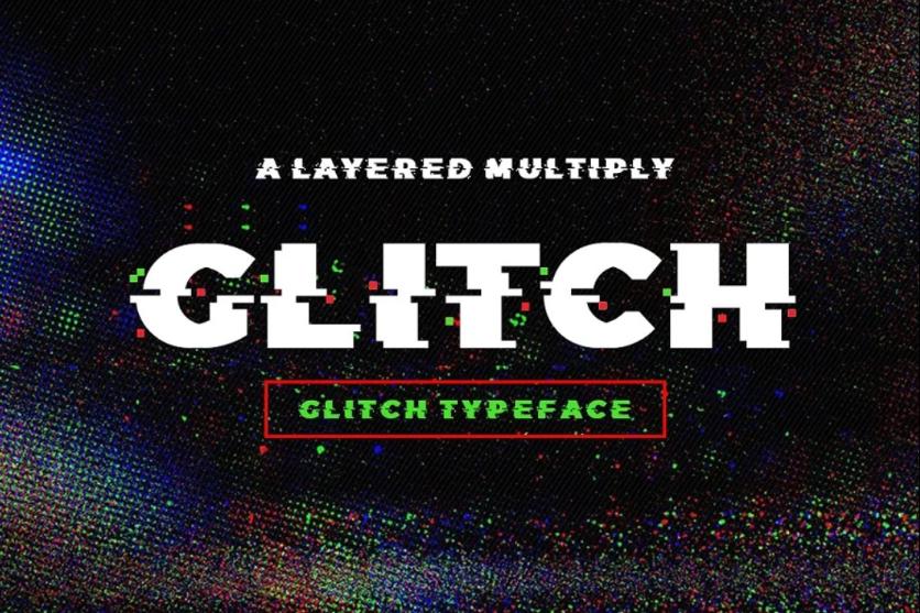 Layered Glitch Typeface