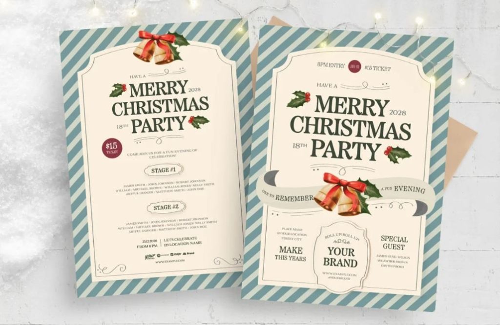 Merry Christmas Party Flyer Design