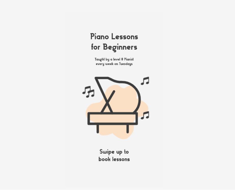Minimal Piano Lessons Flyer Design