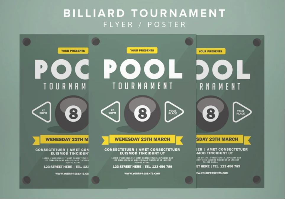 Minimal Pool Game Flyer Design