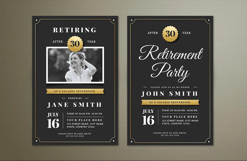 Minimal retirement Party Flyer Template