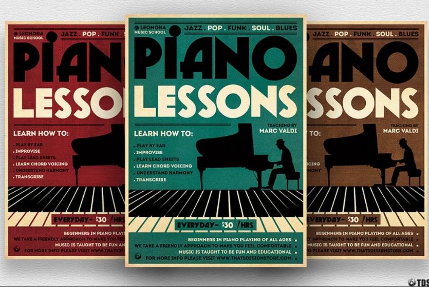 Piano Lessons Flyer Design