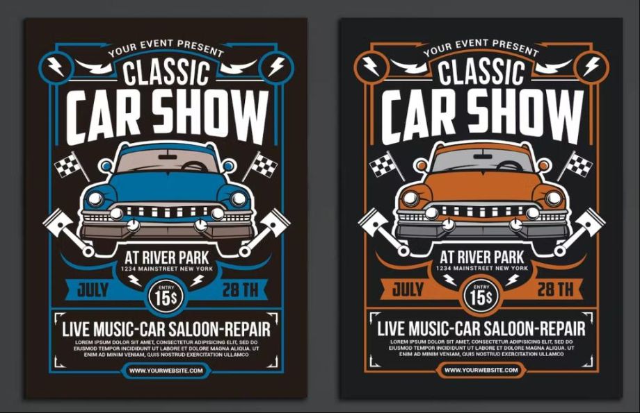 Retro car Event Flyer