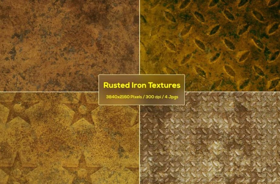 Rusted Iron Backgrounds Set