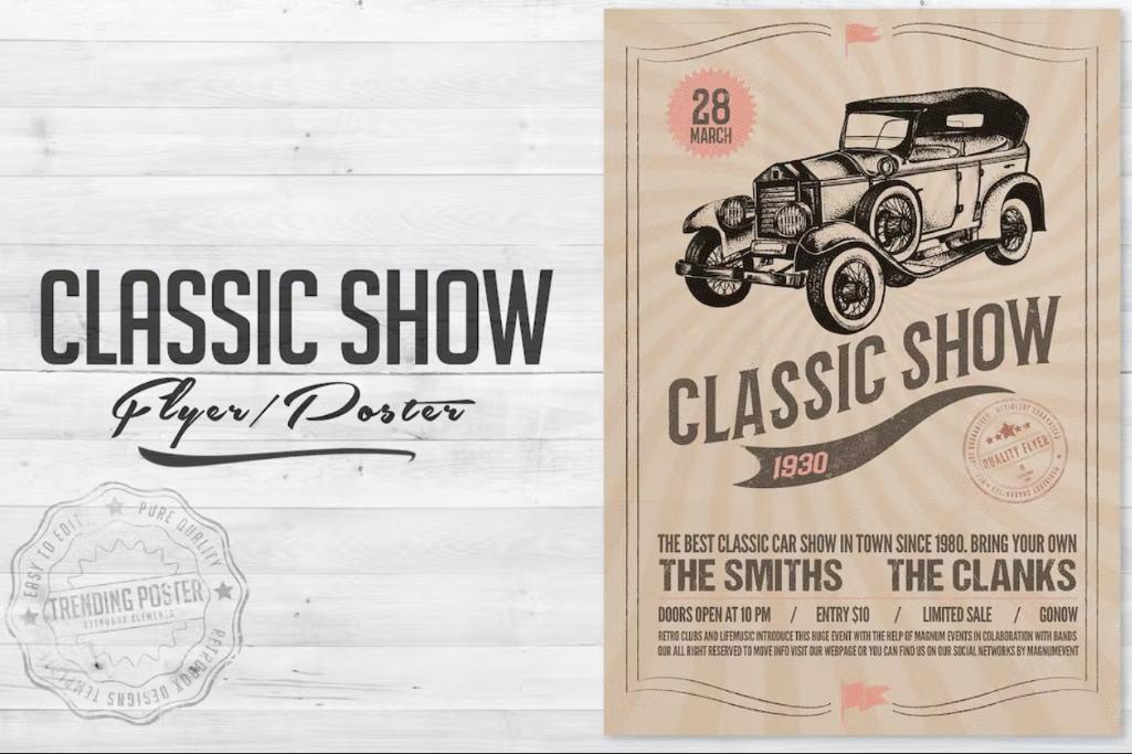 Rustic Car Show Poster Design